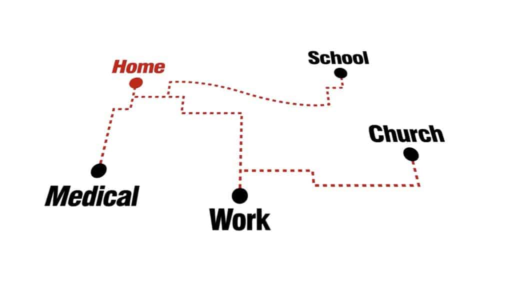 Image showing the places a Florida driver can drive with a business purpose only driver's license